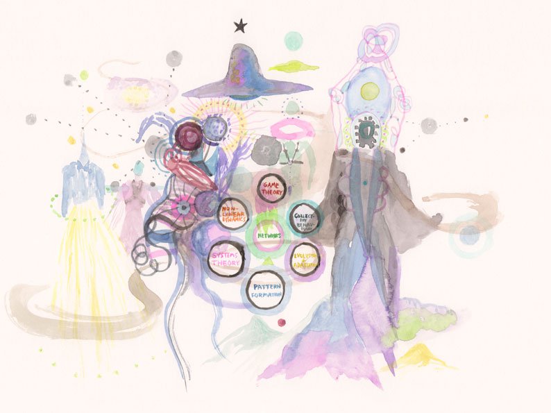 Suzanne Treister, TECHNOSHAMANIC SYSTEMS/Apparel/Complex-Systems Fantasy Techno, 2020-21, watercolour on paper, 21 x 29.7 cm. Courtesy the artist, Annely Juda Fine Art, London and P.P.O.W. Gallery, New York.