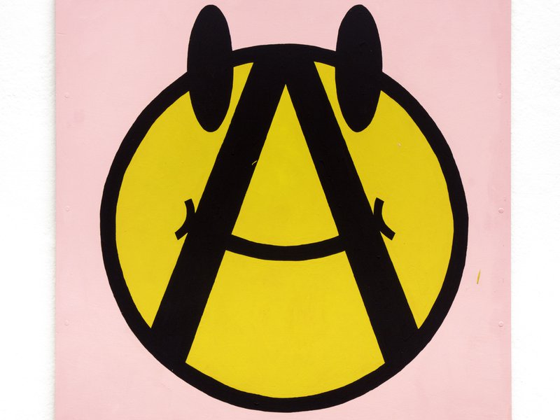 Mark Fridvalszki, (A)cid – Pink, 2020 gouache on plywood, 50x50 cm. Photo: Eva Rybářová / Courtesy of the artist.