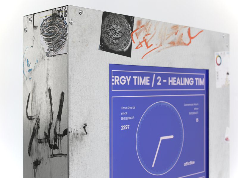 Nascent (Paul Seidler in Max Hampshire), Časovni secesionizem – časovni pasovi #1 & #3, 2020–2021, instalacija. Z dovoljenjem umetnikov.