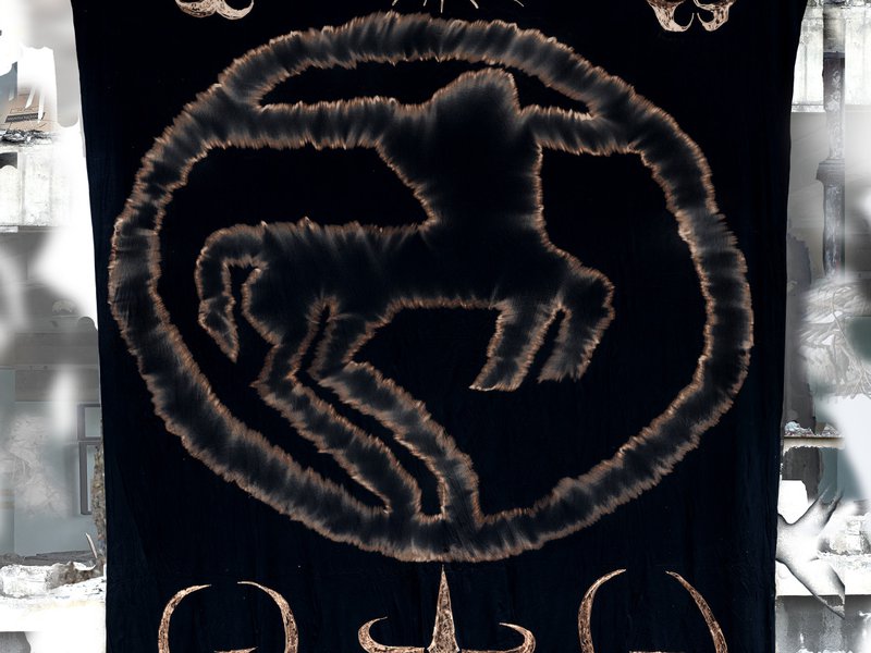 Stach Szumski, Writing evolution timeline, 2020-2021, bleach on cotton. Courtesy of the artist.